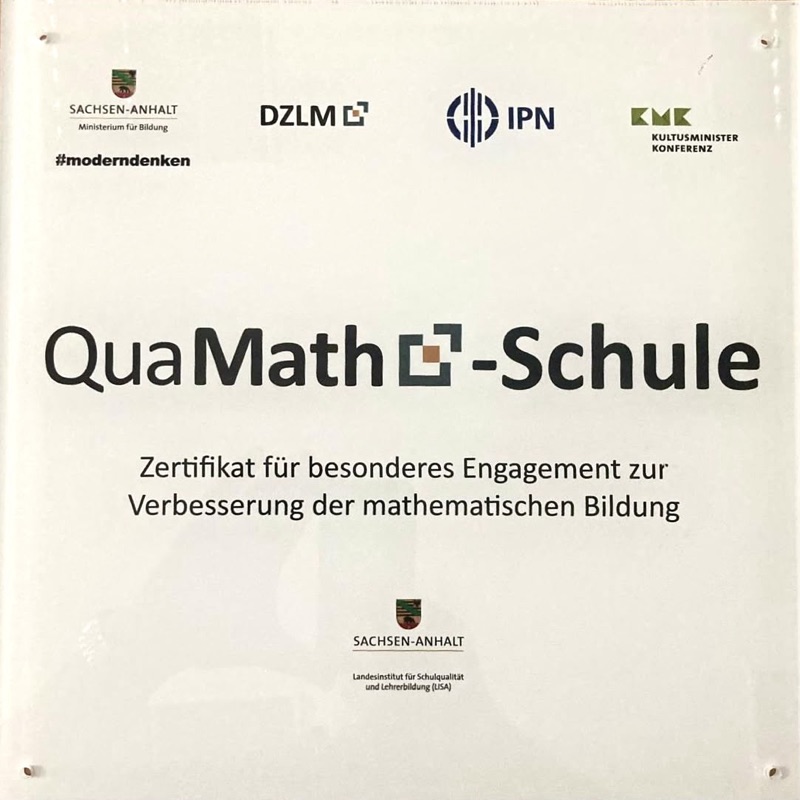 Zertifikat QuaMath-Schule
